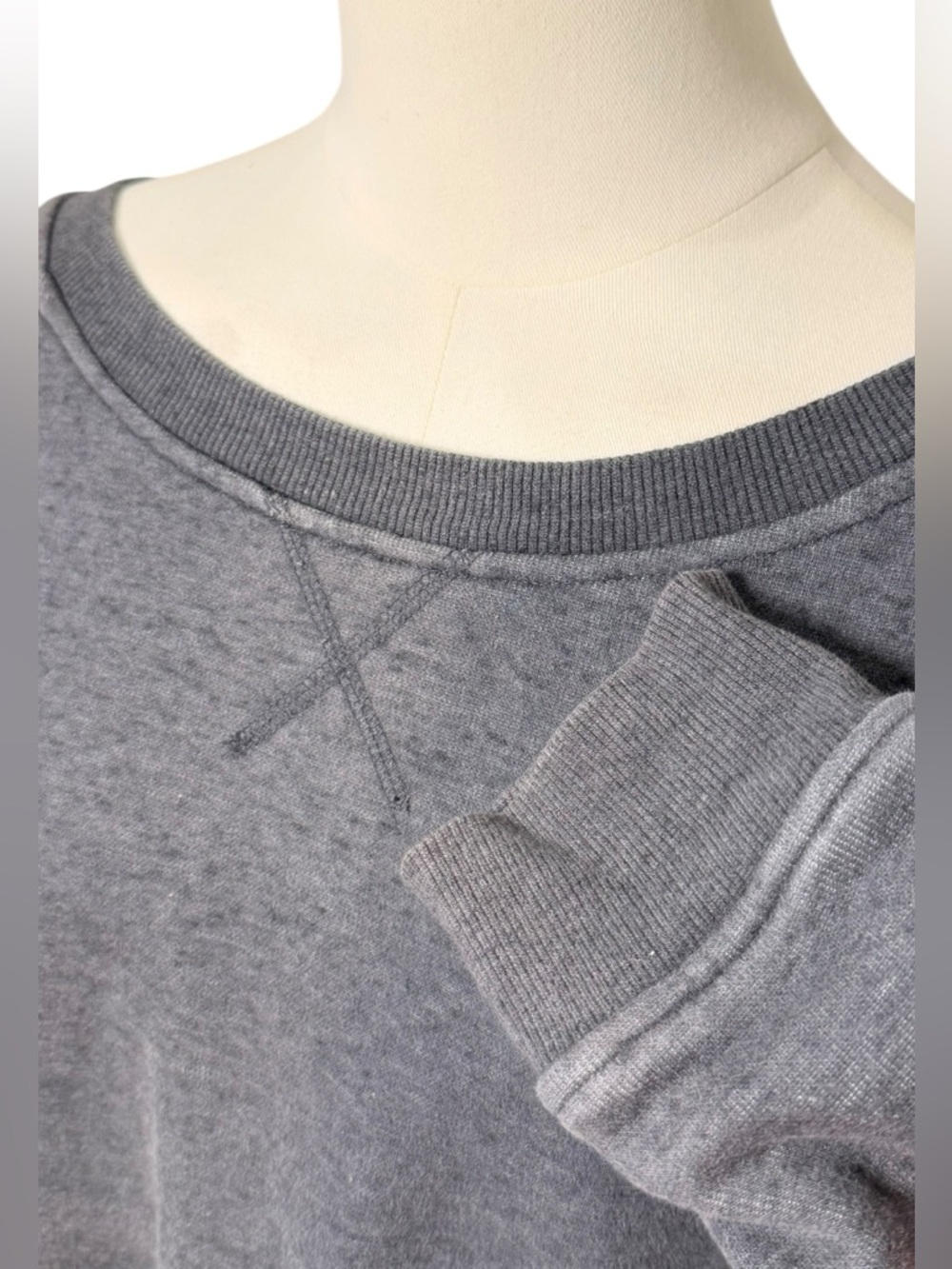UGG Morgan Side Zip Distressed Sweatshirt in Gray Size Medium - Picture 7 of 10